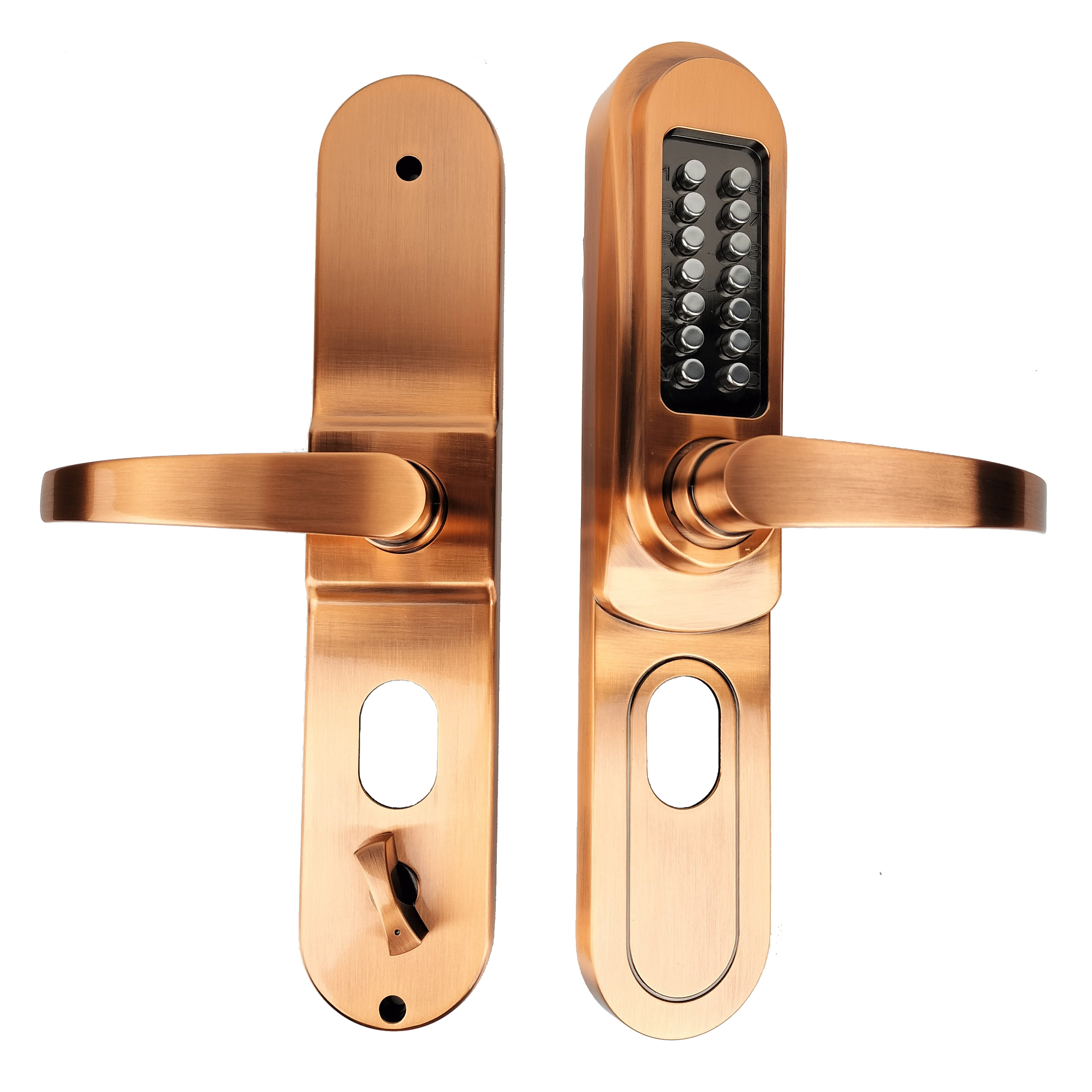 Outdoor Front Gate Look 14 Keys 2 3 Generation Mechanical Push Button Lock With Handle Lock Body