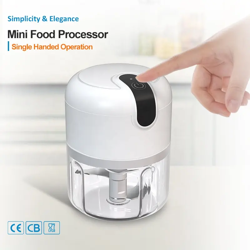 250Ml PS Cup Kitchen Garlic Vegetable Cutter Meat Usb Food Processor Wireless Mini Electric Food Chopper