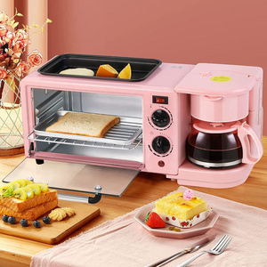 Retro 3 in 1 Household Breakfast Maker Electric Toaster Sandwich Machine with Frying Pan and cooking pot