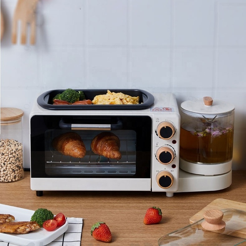 4 in 1  breakfast station pizza oven omelette maker steam oven toaster electric kettle 3 in 1 breakfast maker