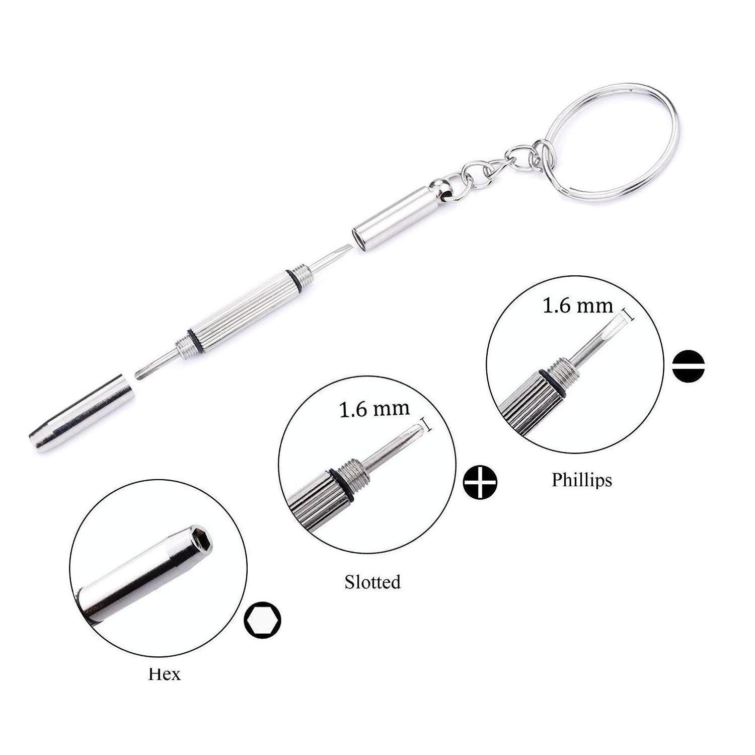 Three purpose mini multifunctional glasses, watch maintenance and disassembly tool, portable screwdriver set,daily household use