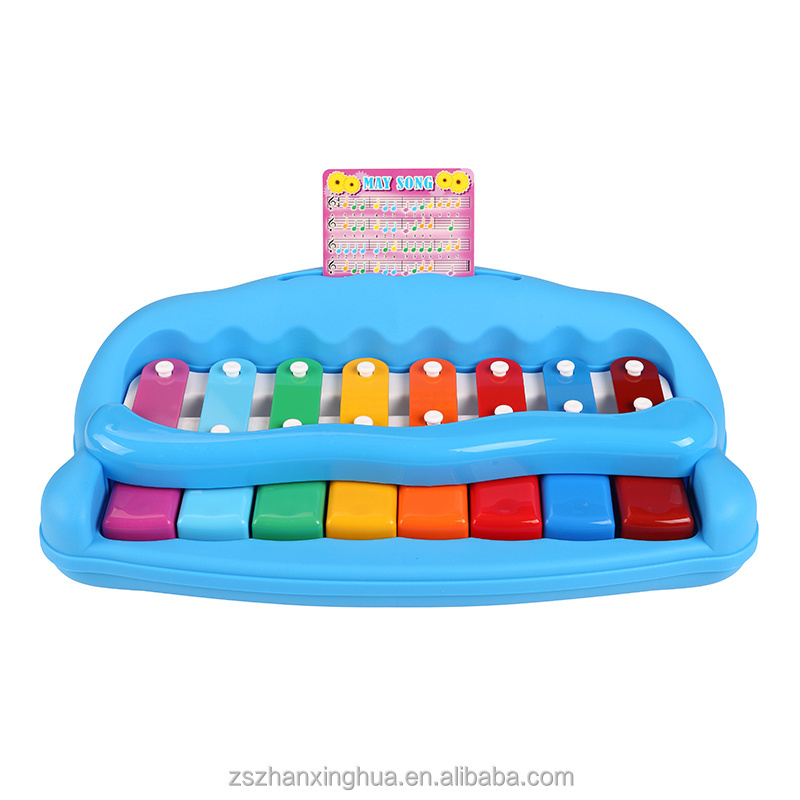 Wholesale Musical Instruments Case Melodica ABS Melodion Professional 8 Keys Pink Purple Green Red Toy Bee Blue OEM Steel Logo