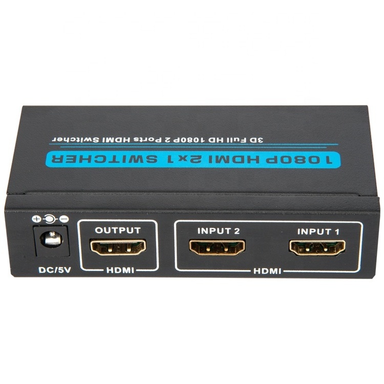 High speed hdmi switch 3 port  2X1 2 Input 1 Output Hdmi Switcher 4k IR Remote Control HDMI Switcher 4k for hdtv