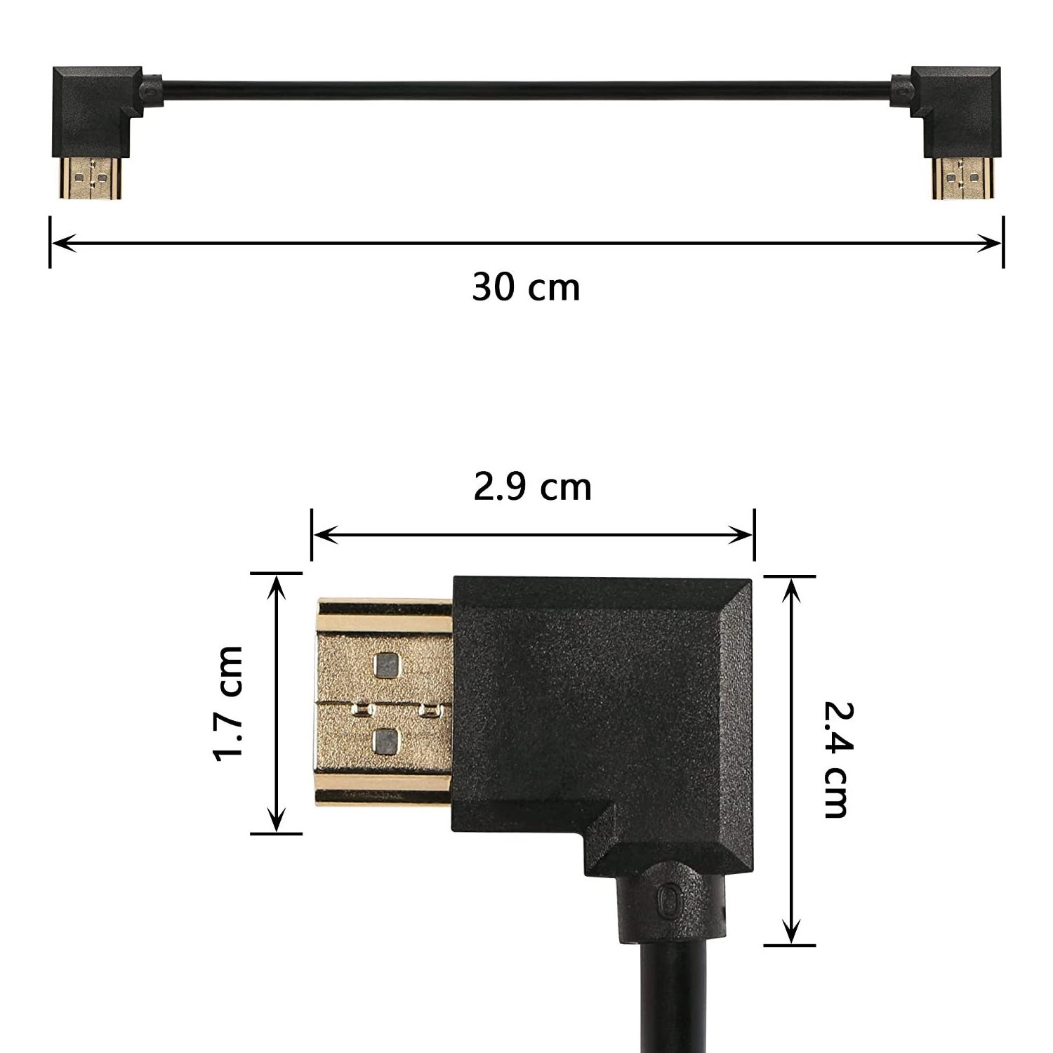 High Quality 4k Hdmi Angle 90 Degree high speed 60Hz 120Hz 4k Hdmi Cable 24k gold plated male to male 90 Degree HDMI cable