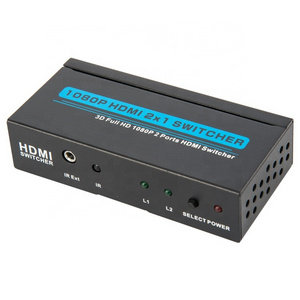 High speed hdmi switch 3 port  2X1 2 Input 1 Output Hdmi Switcher 4k IR Remote Control HDMI Switcher 4k for hdtv