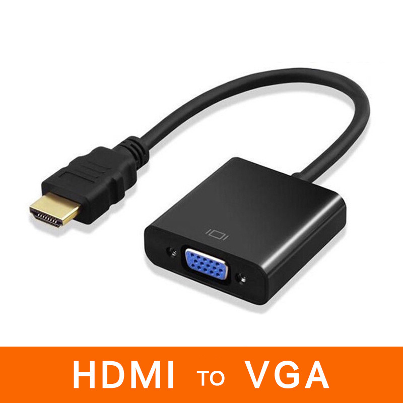 Customize HD Hdmi to vga adapter black 1080P hdmi to vga with audio conversion cable hdmi to vga converter cable supports HDCP