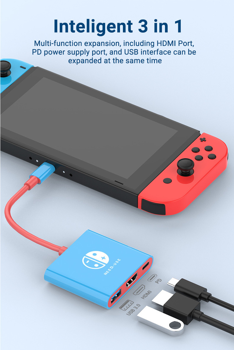 Nintendo Switch usb c hub hdmi 4k 60hz Base screen projector type c to hdmi usb 3.0 usb-c adapter cable 3 in 1 pd charging