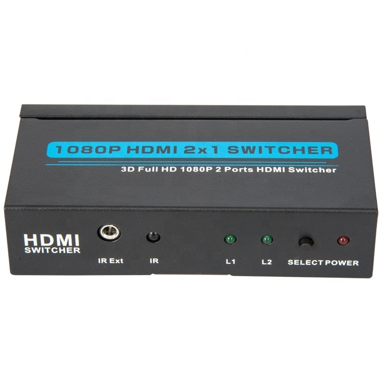 High speed hdmi switch 3 port  2X1 2 Input 1 Output Hdmi Switcher 4k IR Remote Control HDMI Switcher 4k for hdtv