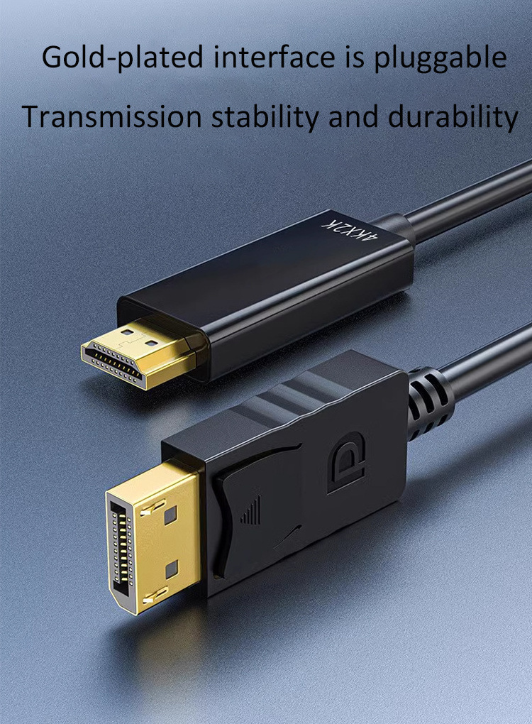 Factory customization dp to hdmi cable 1m 1.8m 3m displayport to hdmi cable 4k/1080P Hd Hd for projectors for projectors