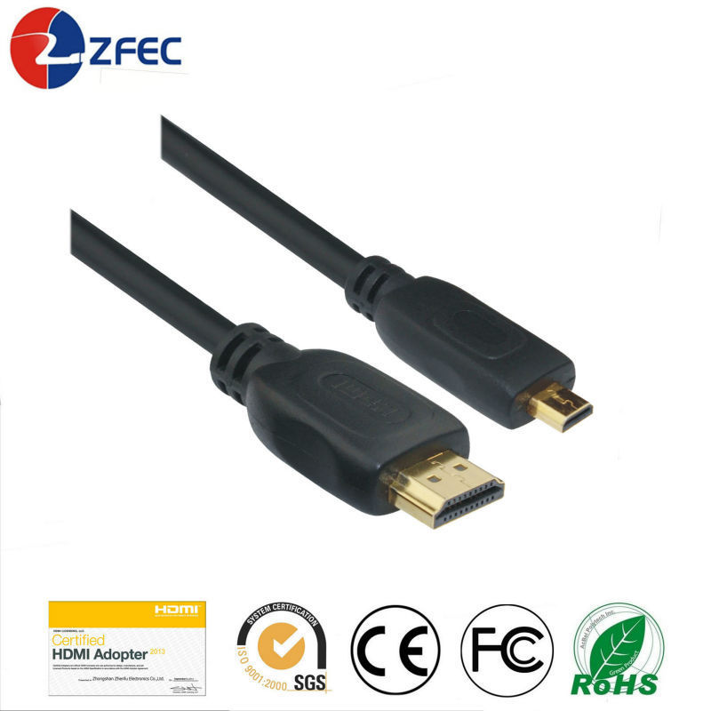 High Speed 2.0 Hdmi Cable oem 24k gold plated micro hdmi adapter Type D to Type A Micro HDMI Cable 4k 60Hz for hdtv