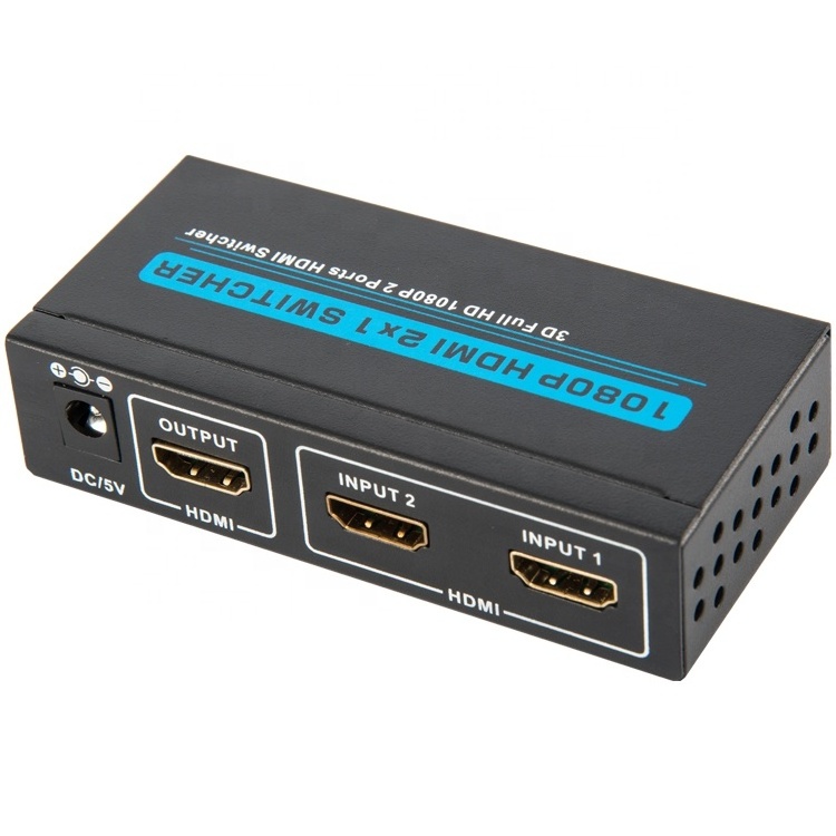 High speed hdmi switch 3 port  2X1 2 Input 1 Output Hdmi Switcher 4k IR Remote Control HDMI Switcher 4k for hdtv