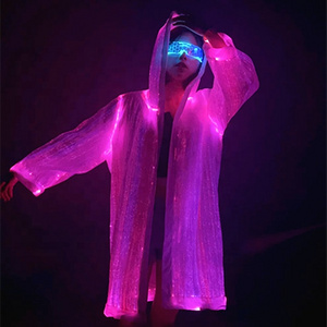 Night Club Fiber Optic Fabric Clothes For Dress Party Charging Fiber-Optic-Luminous-Clothes