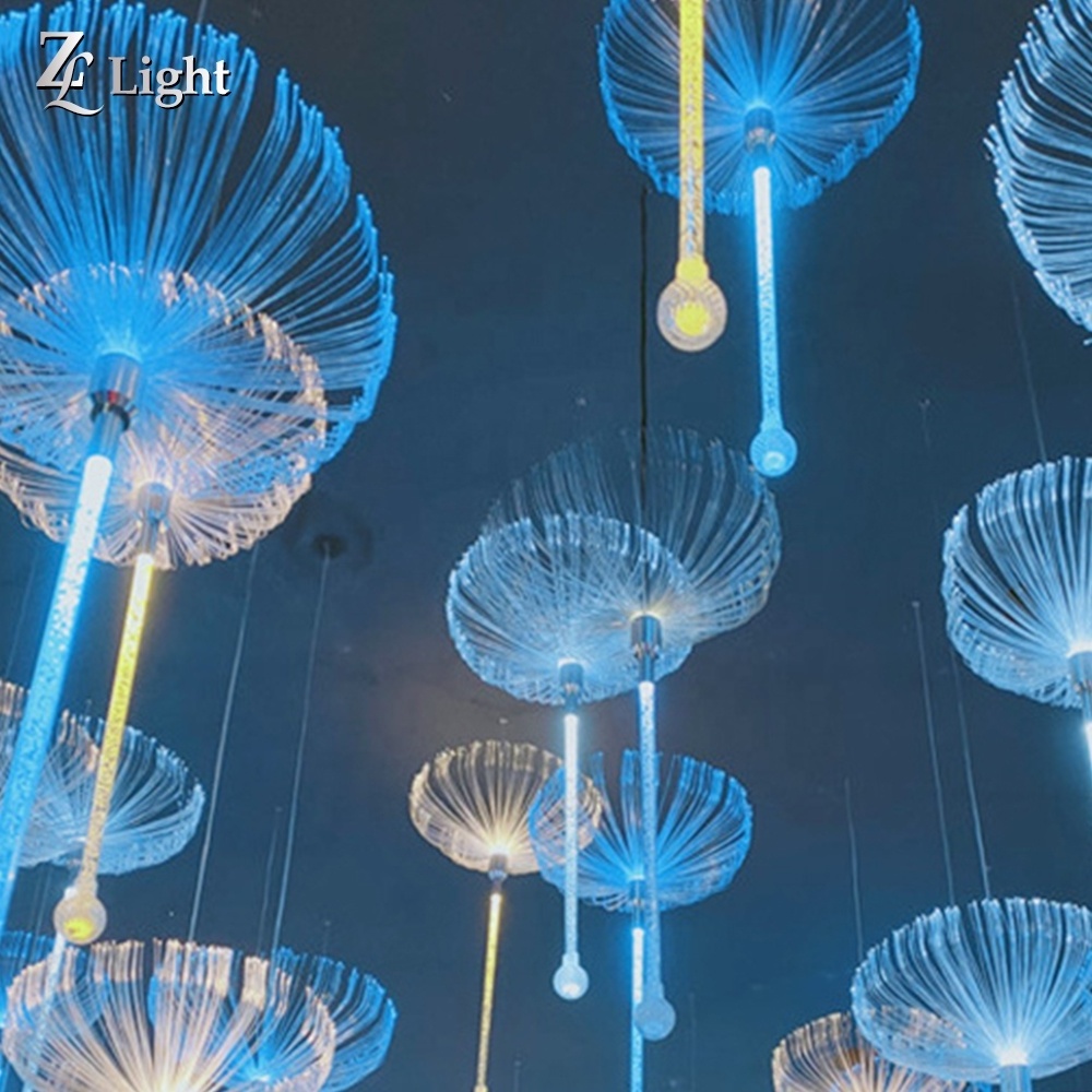 Decoration Fiber Optic Lighting Jellyfish Flower Christmas Fiber Optic Night Lights Jellyfish