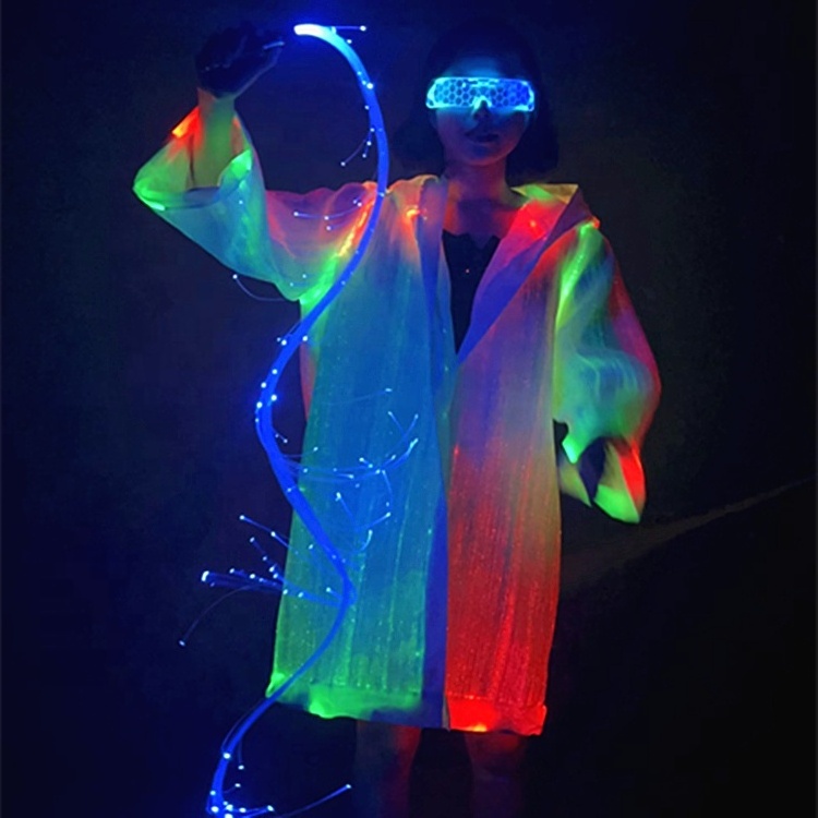 Luminous Fiber Optic Cloth For Clothes Music Festival Luminous Fiber Optic Rave Led Clothing