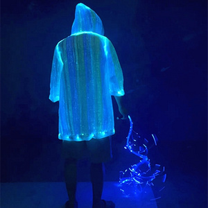 Rave Hoody Glowing Clothes Led Fiber Optic Clothing For Stage Performance Bar Club Party