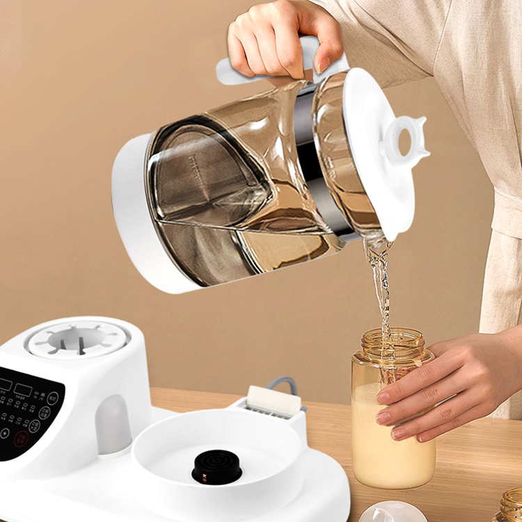 Glass electric kettle 1.2L baby milk boiling set, temperature controlled and insulated