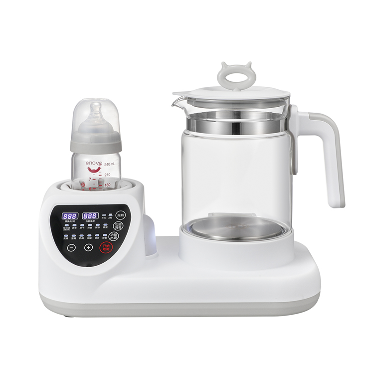 Glass electric kettle 1.2L baby milk boiling set, temperature controlled and insulated