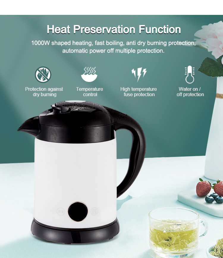 Electric kettle 1L, multi stage temperature, 24-hour insulation, LED display, touch button