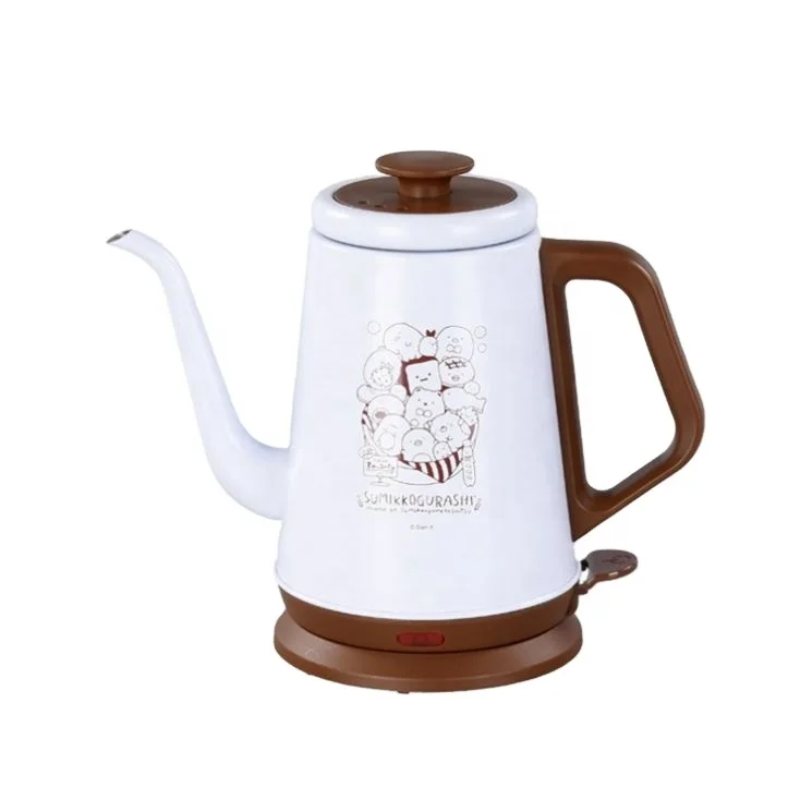 Goose neck electric kettle 1L custom patterned logo hotel restaurant coffee pot