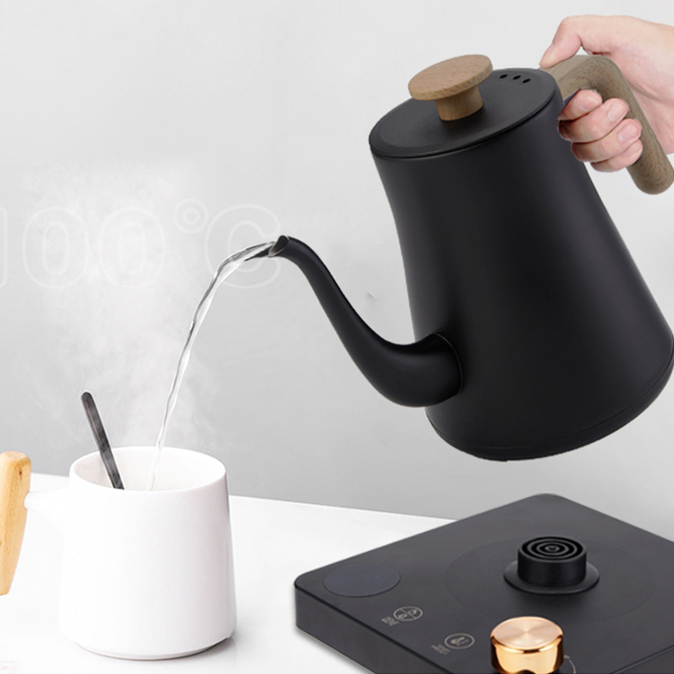 Electric kettle with multi-stage temperature adjustment and rotating base, exquisite coffee pot