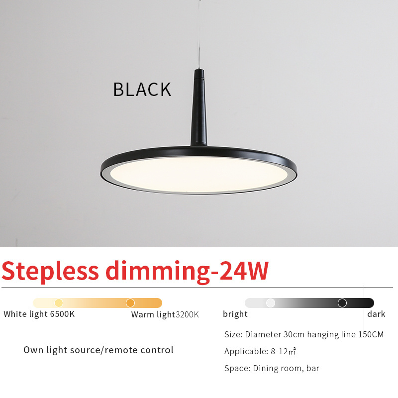 Minimalist Chandelier Single head LED three-color warm black Aisle Hallway Restaurant Cafe light fixture