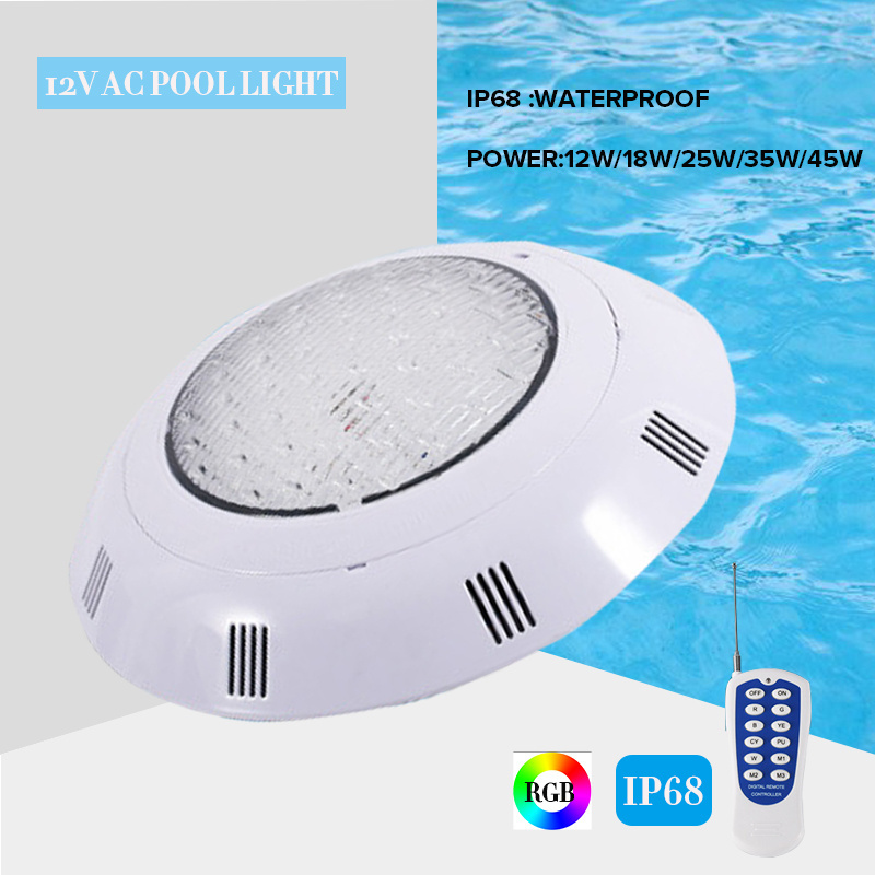 Hot sell LED pool light IP68 waterproof underwater lamps AC 12V 25W 36W swimming pool light RGB with remote control