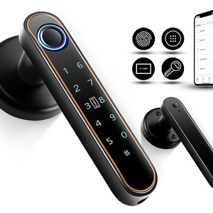 Smart Door Knob Bluetooth Keyless Entry, Fingerprint Door Lock for Bedroom - App, Card, Password, Key, and Fingerprint Unlock