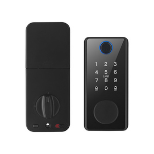 2023 High Quality Deadbolt Lock Black Zinc Alloy Door Fingerprint Smart Door Locks for Wooden Doors