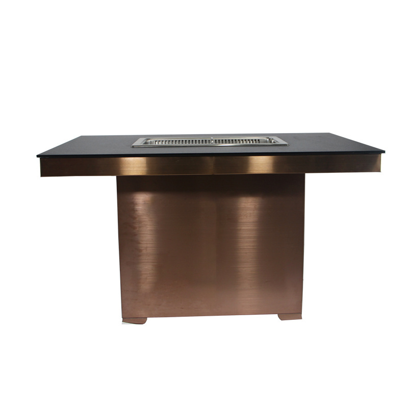 Hot selling restaurant South Korea Bbq Grill table smokeless hotpot table