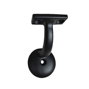 Modern Design Zinc Alloy Satin Black Wall Mount Handrail Bracket for Indoor Staircase Application