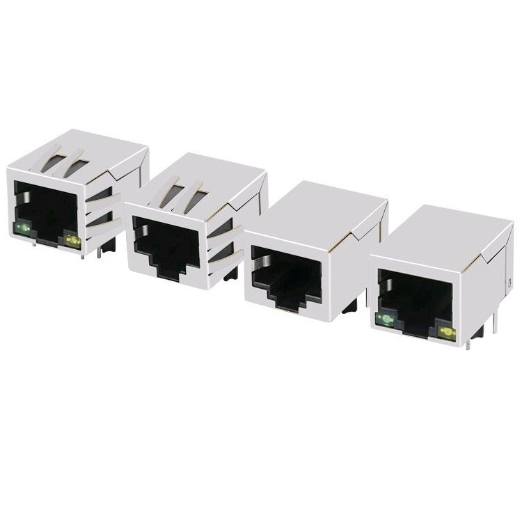 Ethernet LED RJ 45 Metal Shielded Module Cat5e Cat6 Cat7 PCB 8P8C Modular Jack Connecteur cat 7 RJ45 Socket Female Connector