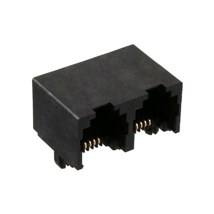 43814-XXXX Without Shielded Ethernet JACK 6P6C 4P4C 2 Port RJ12 RJ11 Connector