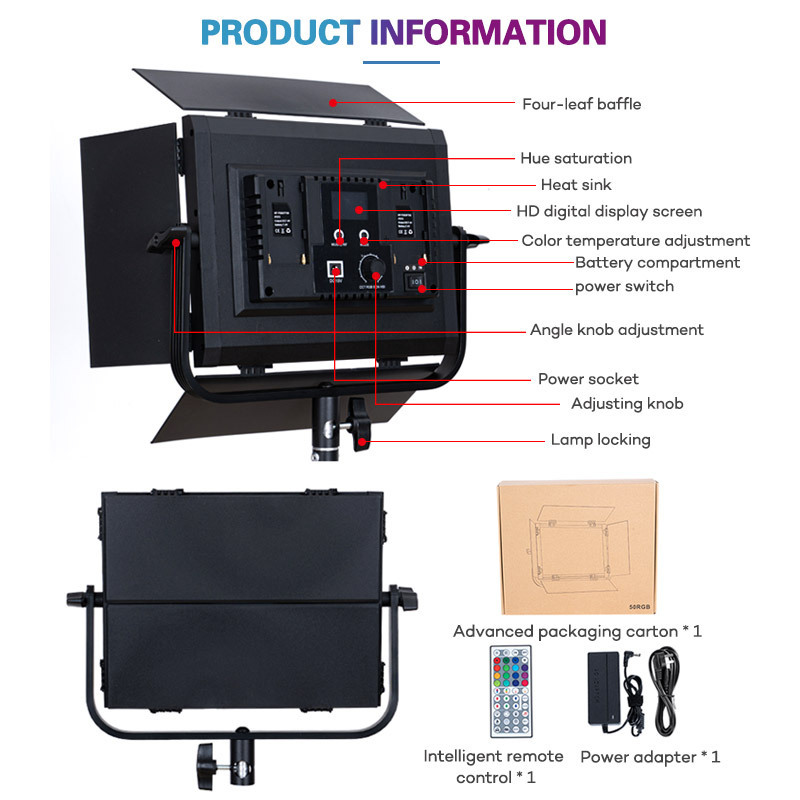 ZSYB YB-500C Flat Studio Lighting LED Soft Video Panel Lights Projector background light for Conference Room