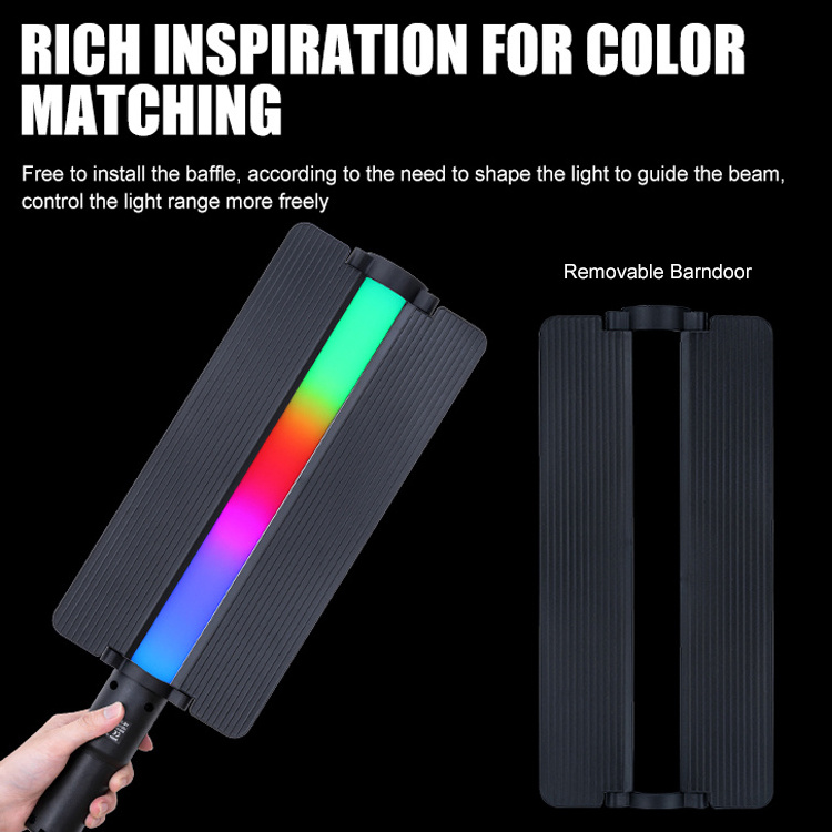 ZSYB New Handheld Rgb Led Video Light Photo Studio Accessories 360 Degree Full Colorful Selfie Stick Light