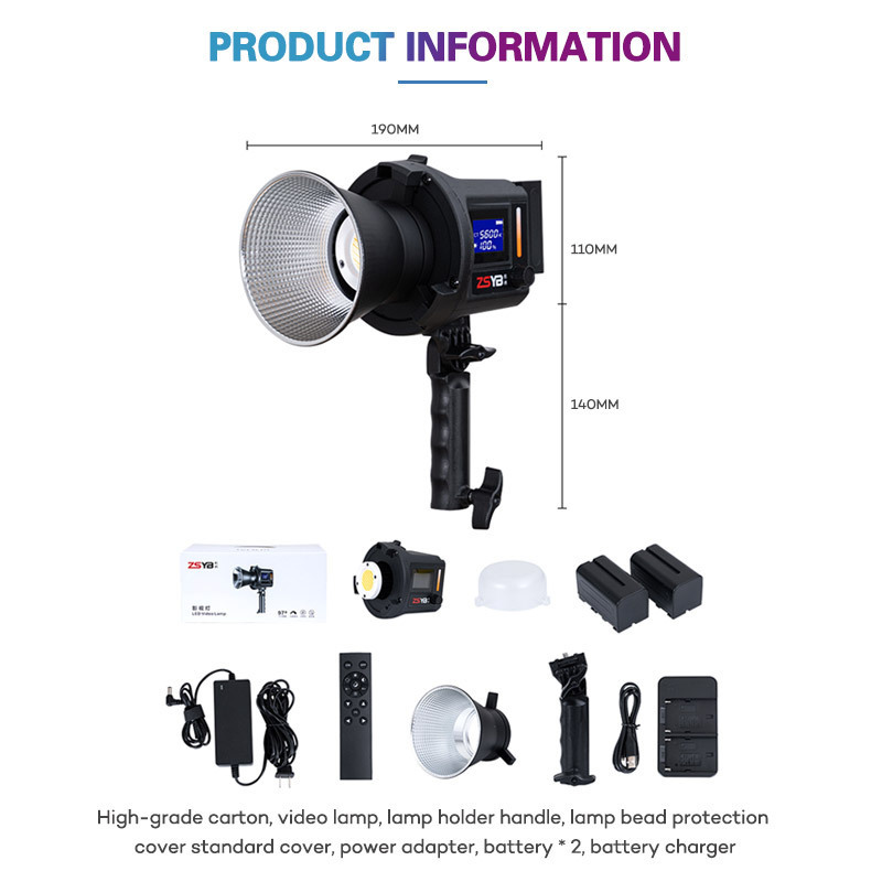 Zsyb CL-80Bi Professional Continuous Handheld Led Photography Light Video Lighting Equipment