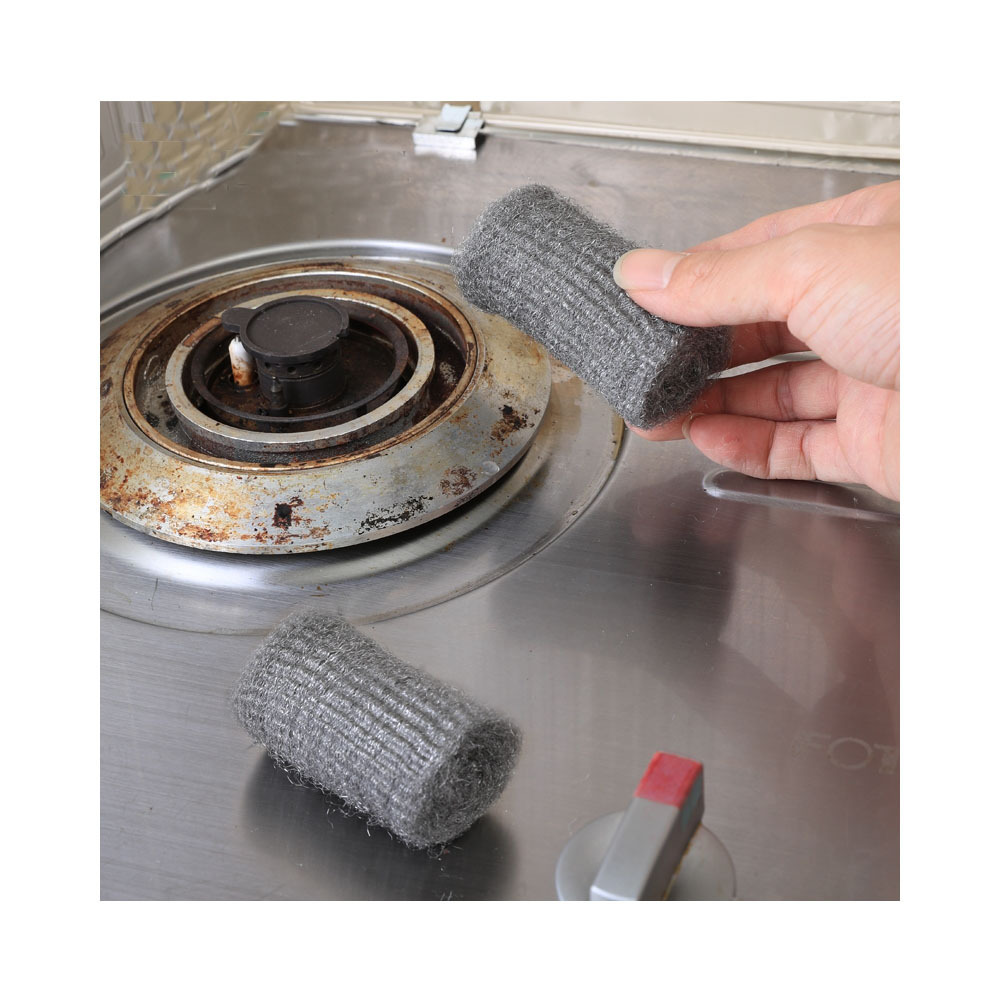 Stainless steel wool scrubber roll cleaning pad for dishes stainless steel scourer