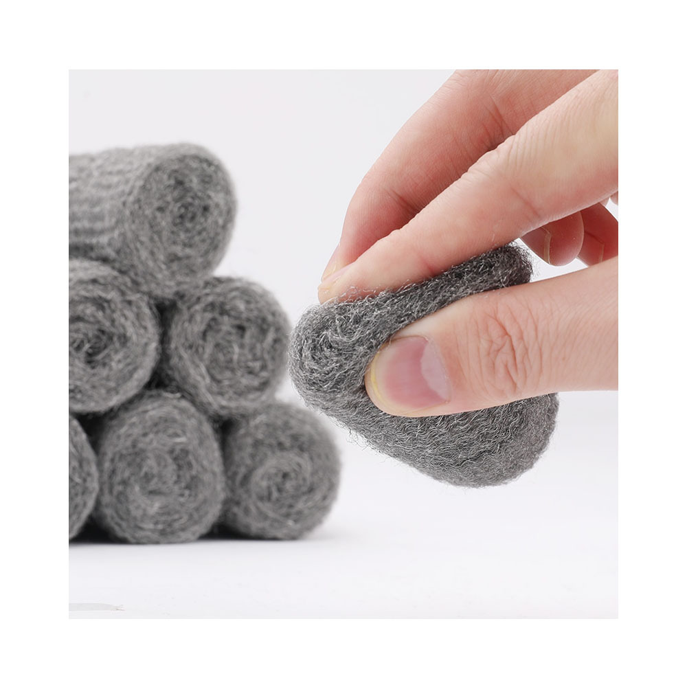 Stainless steel wool scrubber roll cleaning pad for dishes stainless steel scourer