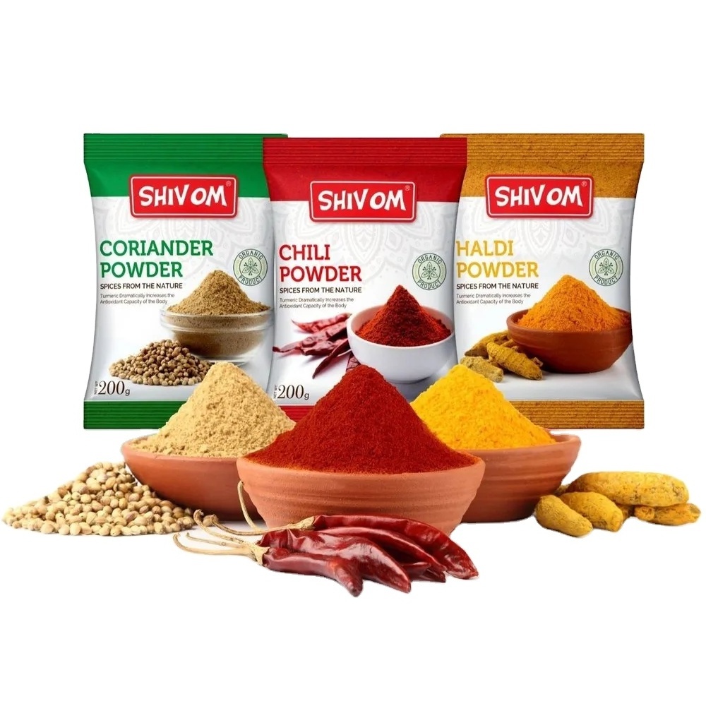 Customized Printing BOPP Spices Chilli Powder Turmeric Powder Coriander Powder Packing Plastic Bags Spices Packaging Empty Bag