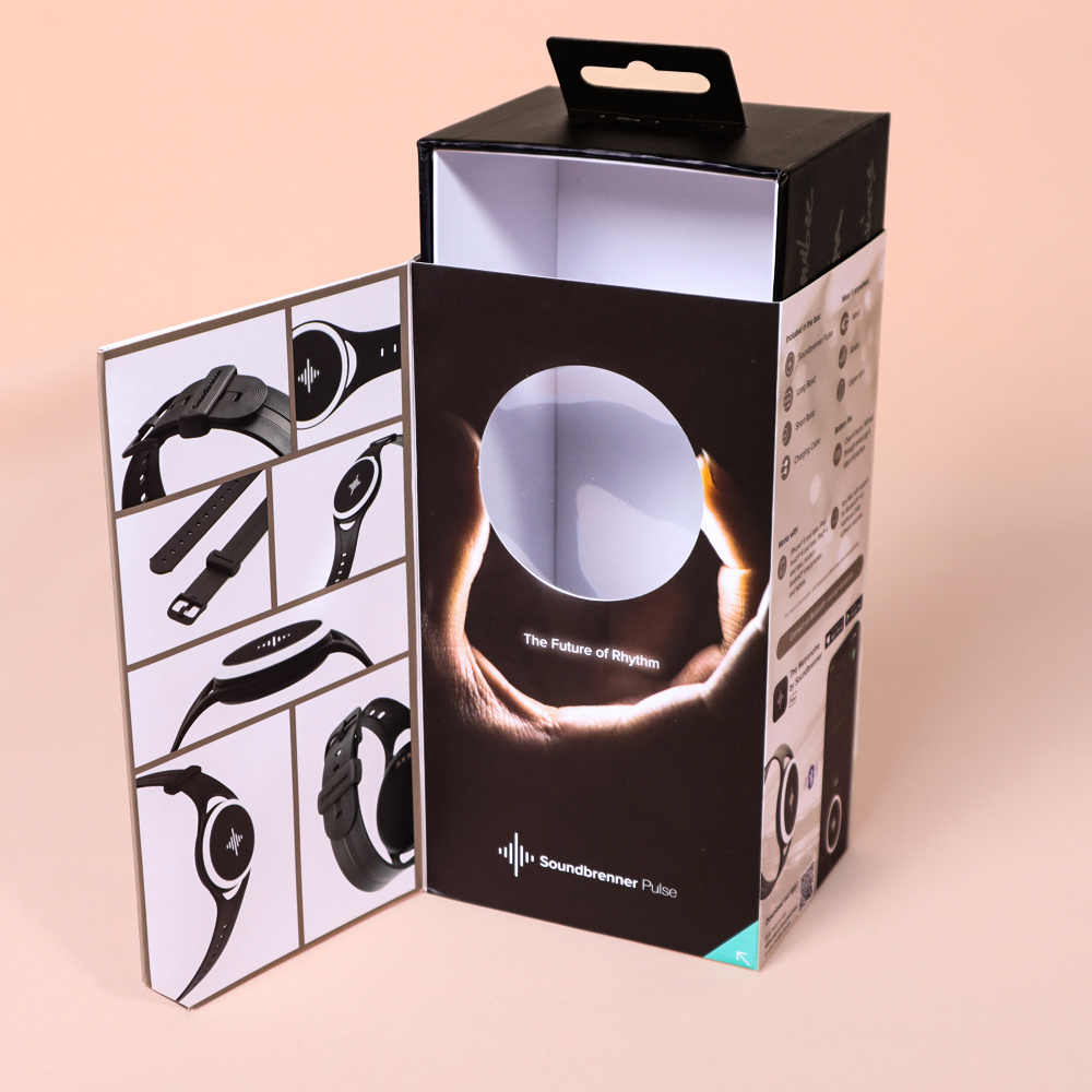 Custom Hanging Charger Data Cable Headset Paper Packaging Box Window Carton Phone Accessories Paper Packaging Boxes