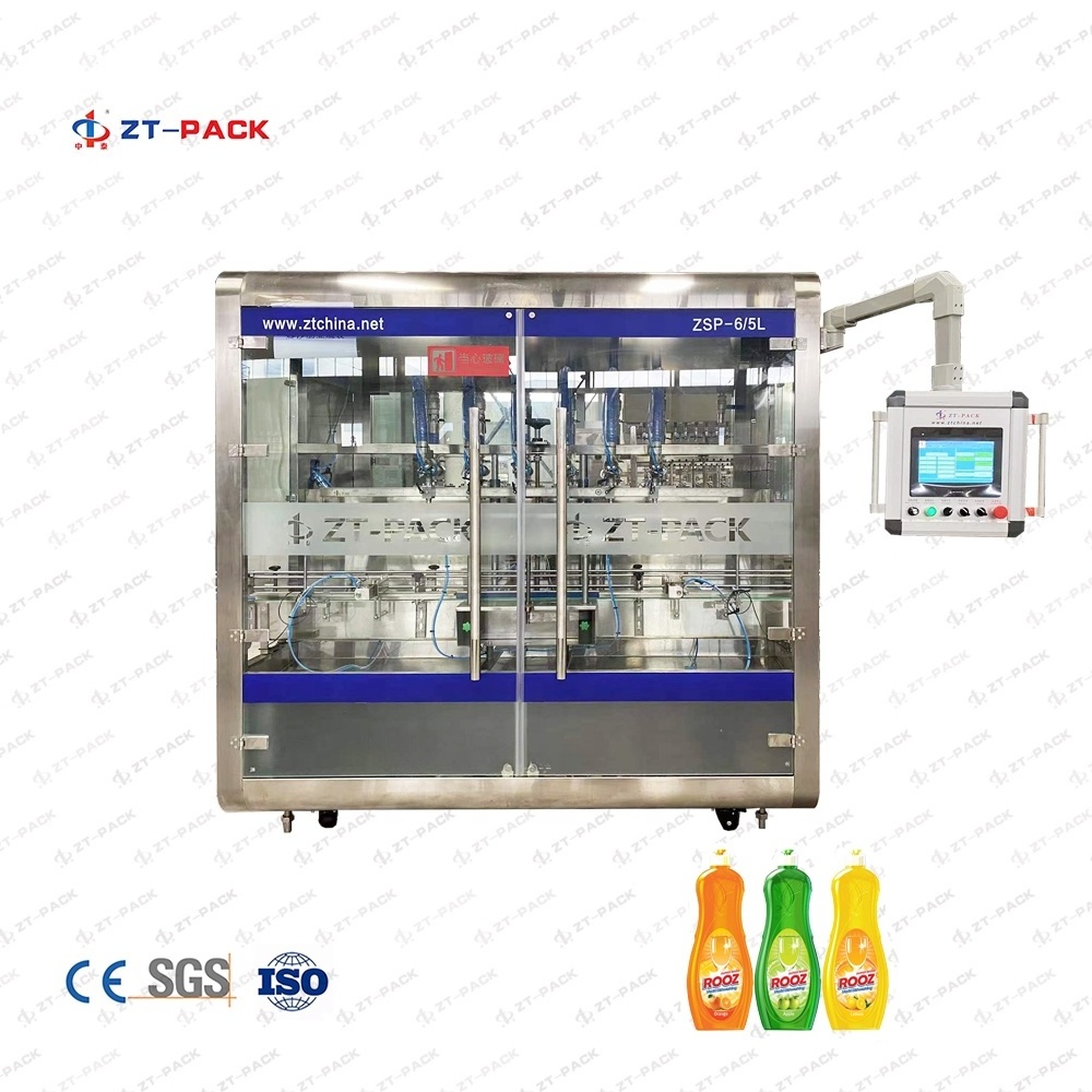 Detergent Liquid Soap Filling Machine for botte type laundry hand washer dishwasher sanitizer gel packaging line capping label