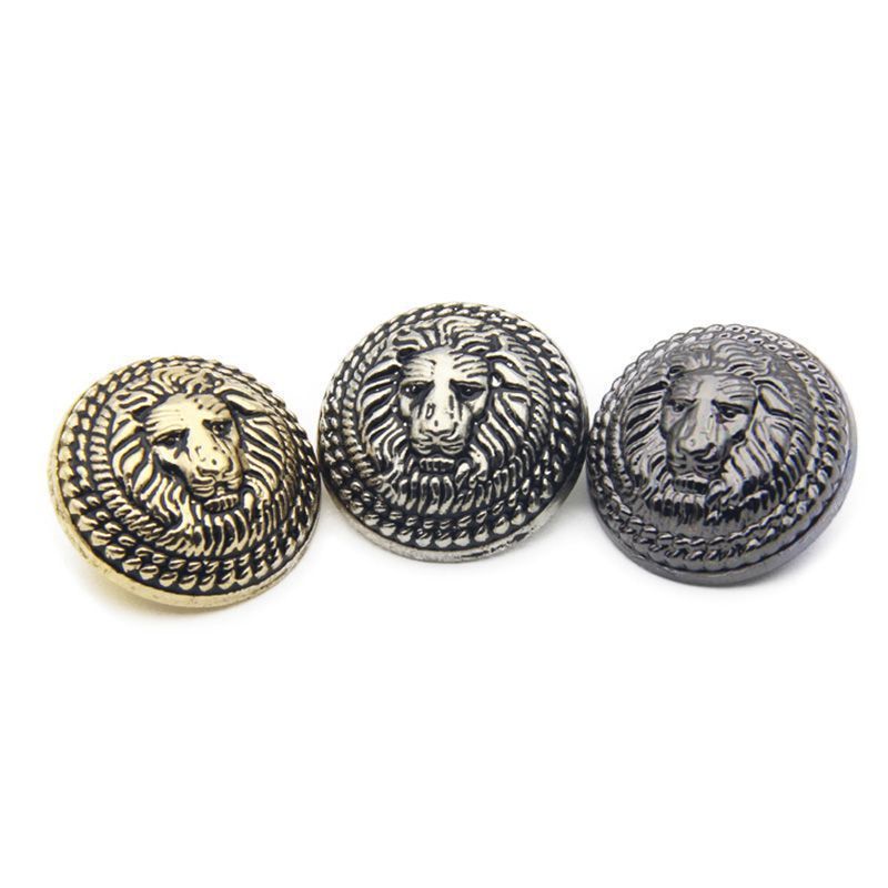 Best Selling Gold Metal Shank Bronze Lion Head Buttons For Blazers Clothes