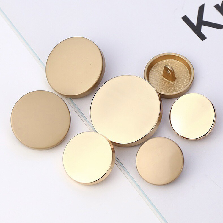 Fashion Zinc Alloy Garment Button Gold Silver Flat Round Sewing Men Women Suit Shank Shirt Metal Button for Clothing