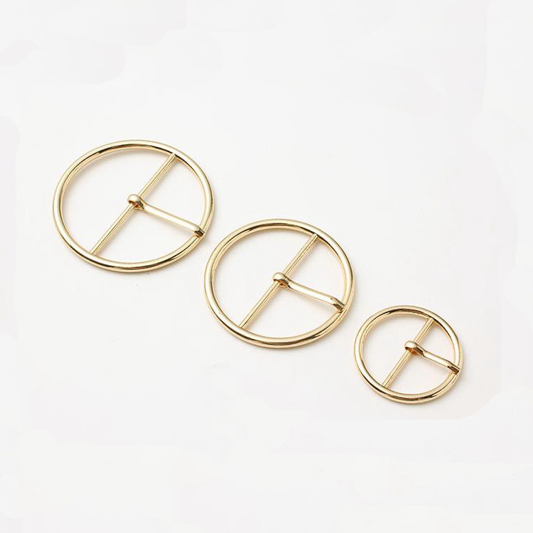 High quality women belt webbing round metal pin belt buckle for clothes bags