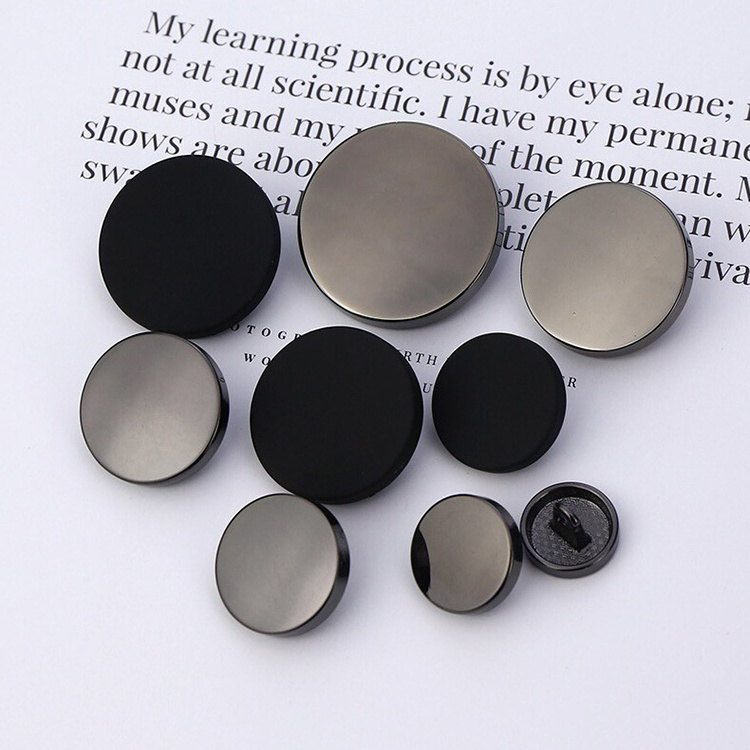 Fashion Zinc Alloy Garment Button Gold Silver Flat Round Sewing Men Women Suit Shank Shirt Metal Button for Clothing