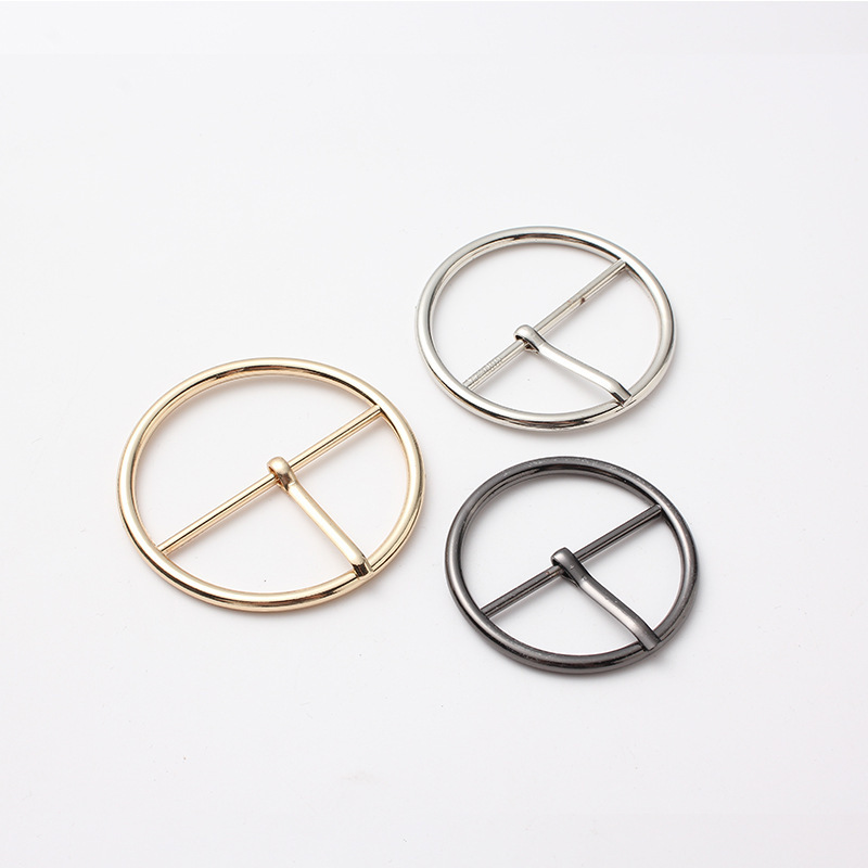 High quality women belt webbing round metal pin belt buckle for clothes bags