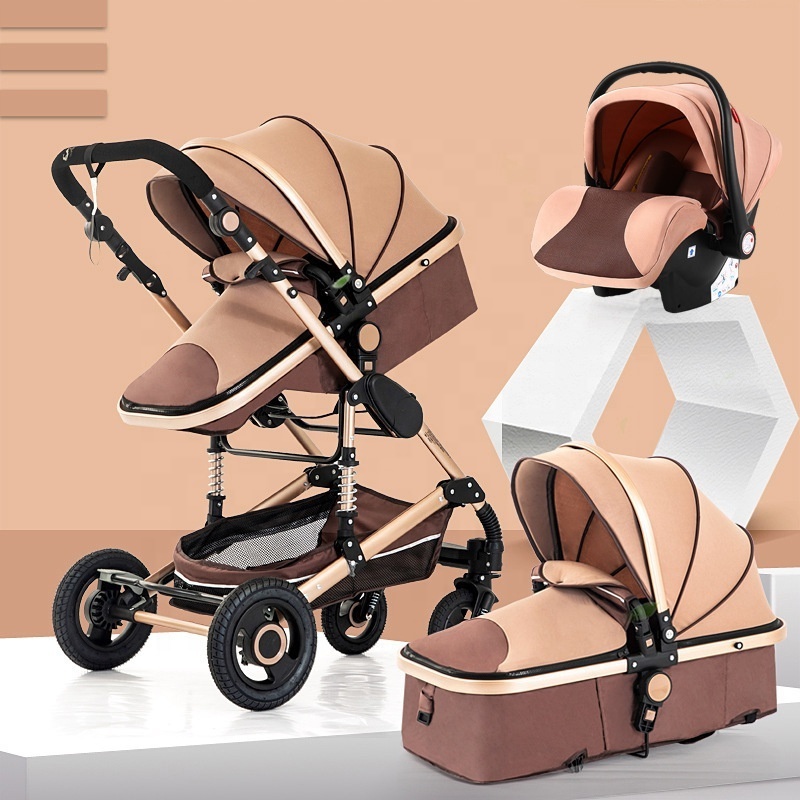 71 In stock Luxury baby car seat and stroller 3-in-1 Foldable and convenient stroller for children & baby strollers for twins