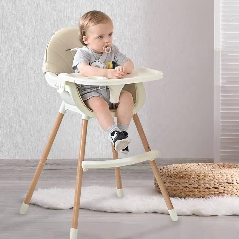 New hot selling baby high chair Customized OEM portable multi-function baby feeding chair with wheels can be moved and stored