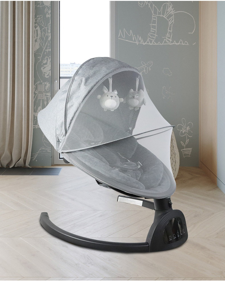 Baby rocking chair 0-12 months in stock Portable folding baby rocking chair with mosquito net to support OEM and ODM