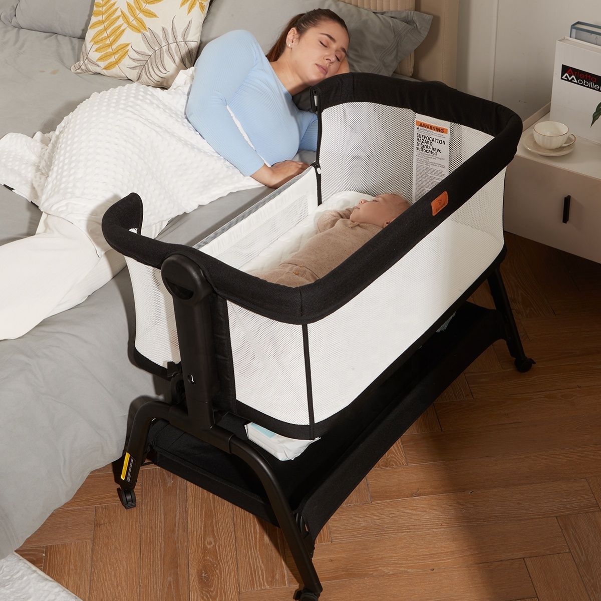 2023 New Hot selling new design Crib Bedside swing Baby cheap Cradle Folding newborn Cradle Sleeper Multi-functional crib