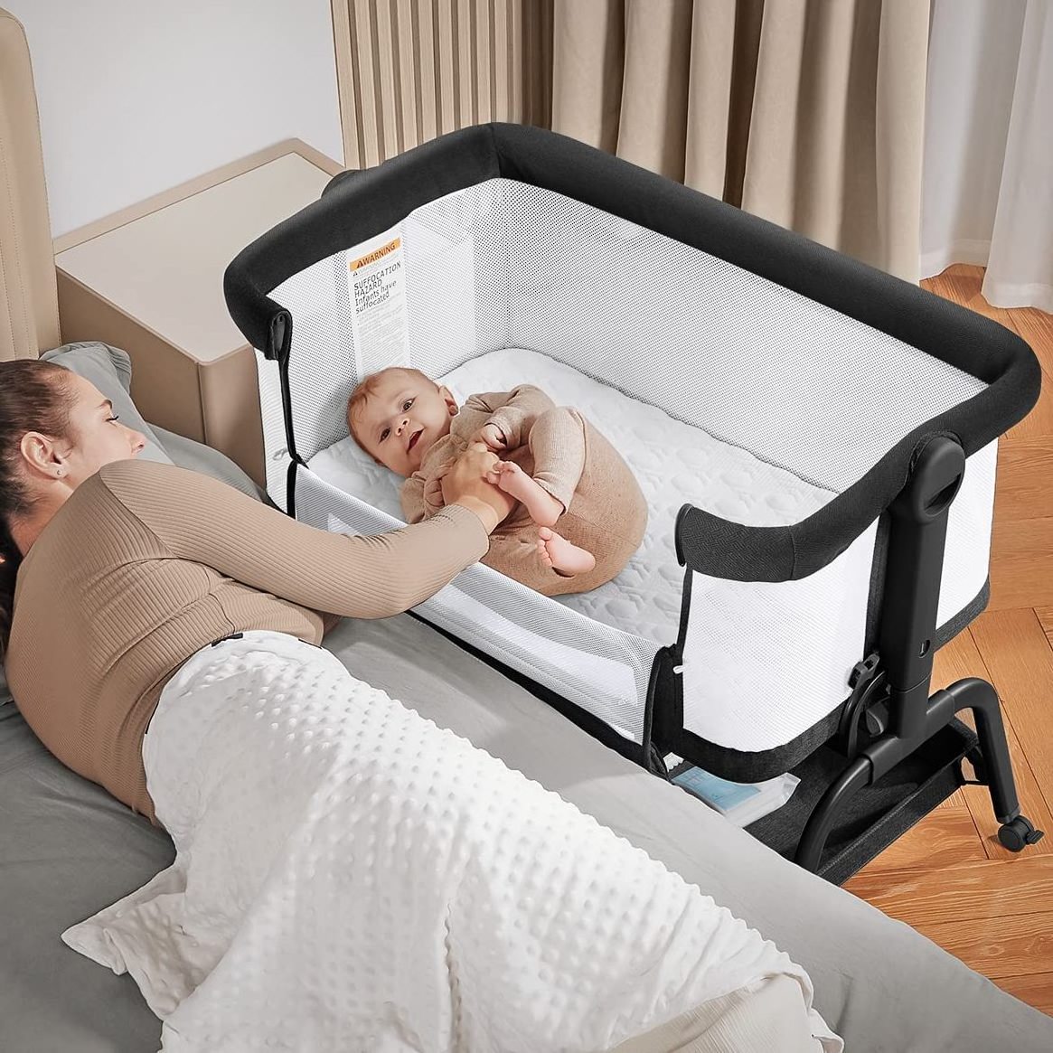 2023 New Hot selling new design Crib Bedside swing Baby cheap Cradle Folding newborn Cradle Sleeper Multi-functional crib